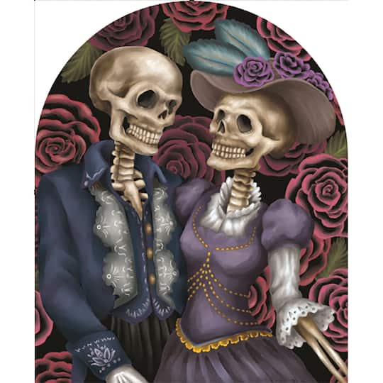 9" x 11" Skeleton Couple Arch Canvas Painting Kit by Craft Smart®